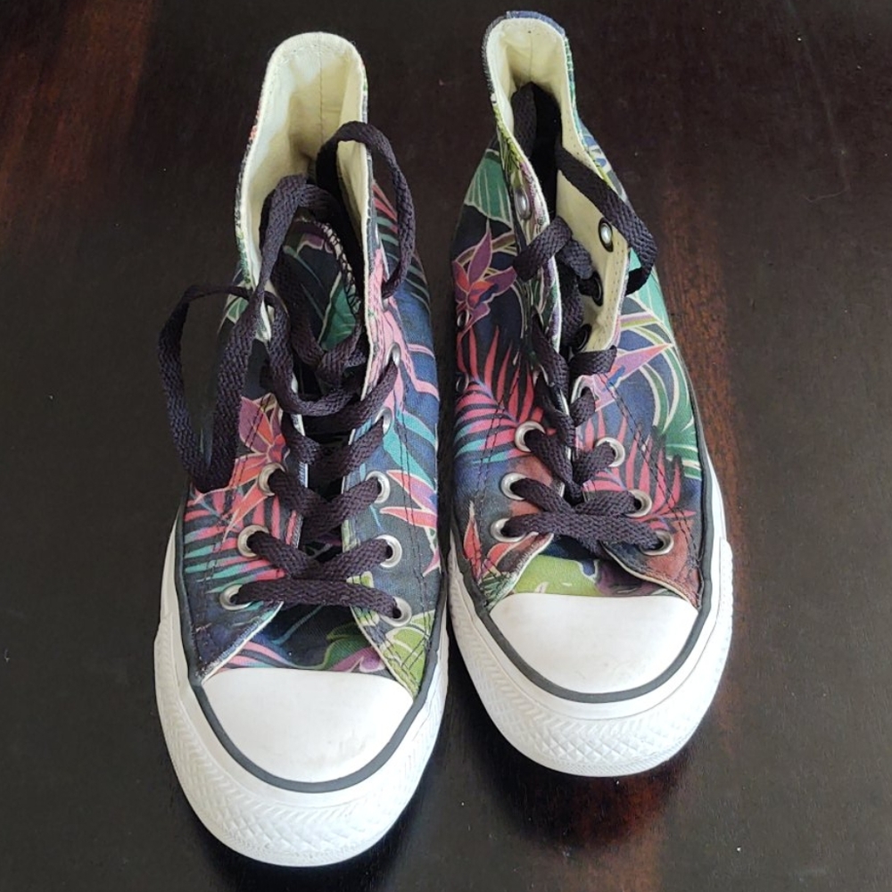 Converse jungle print high top sneakers